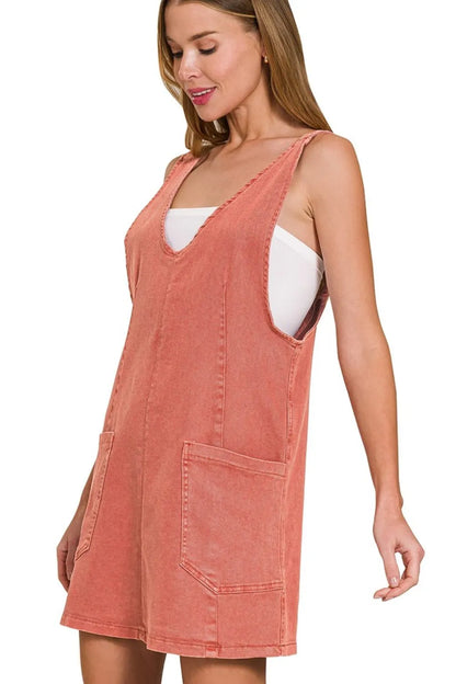Hazel Blues® |  Zenana Washed Adjustable Strap Denim Overall Dress