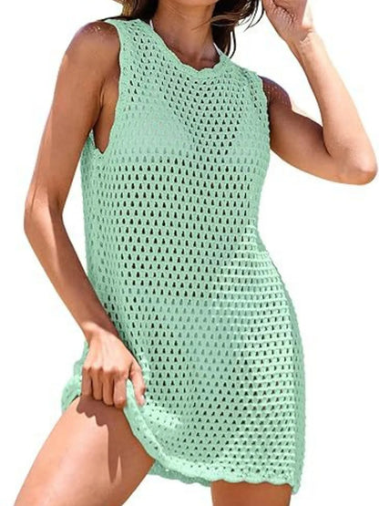 Hazel Blues® | Color Block Openwork Sleeveless Cutout Back Cover-Up
