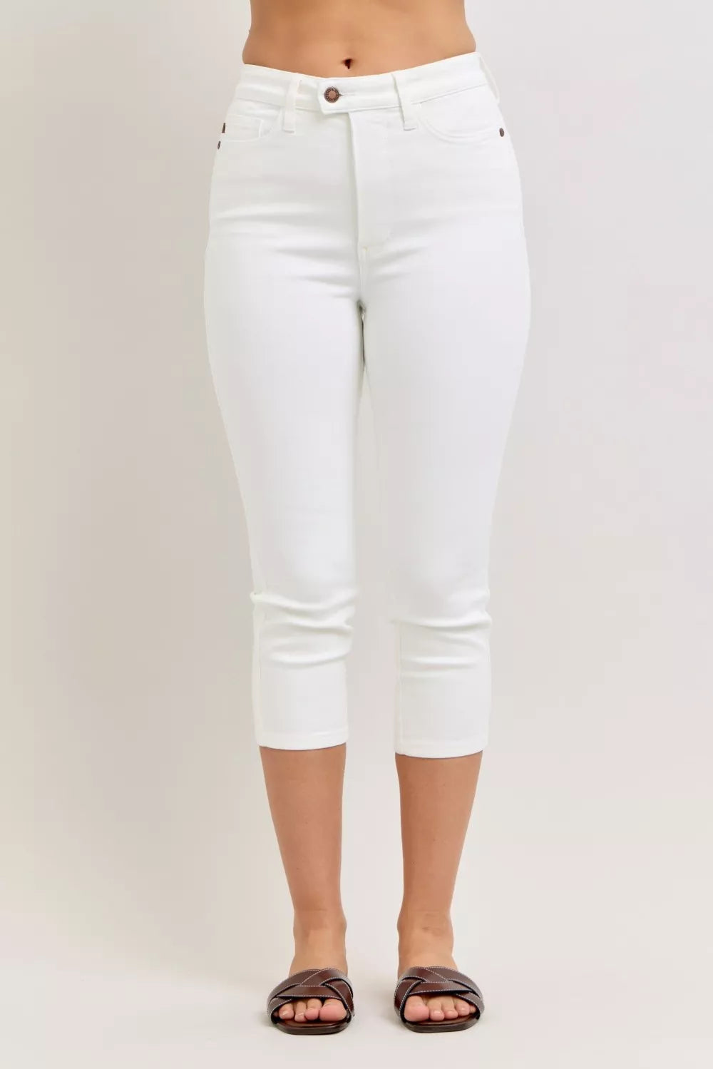 Hazel Blues® |  Judy Blue High Waist Extended Waistband Capri Pants with Spade Pockets