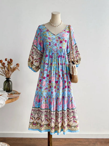 Hazel Blues® | Floral Print V-Neck Dress