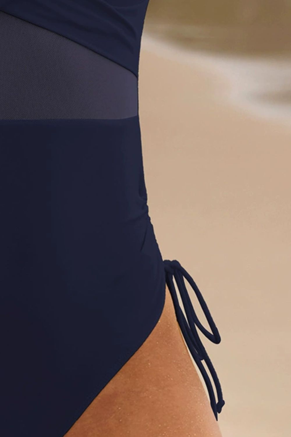 Hazel Blues® | Drawstring Ruched V-Neck One-Piece Swimwear
