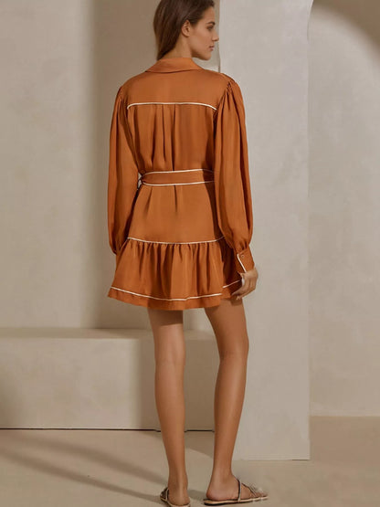 Hazel Blues® |  Button Front Long Sleeve Shirt Dress