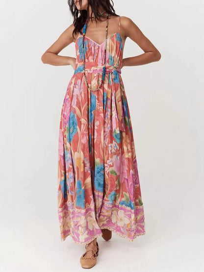Hazel Blues® |  Floral Print Spaghetti Strap Maxi Dress