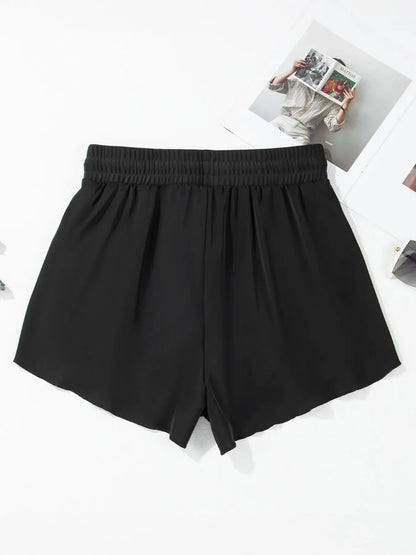 Hazel Blues® | High Waisted Drawstring Swim Shorts
