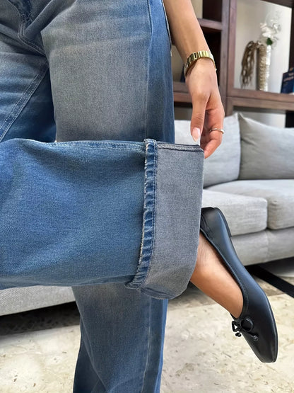 Hazel Blues® |  Washed Wide Leg Jeans