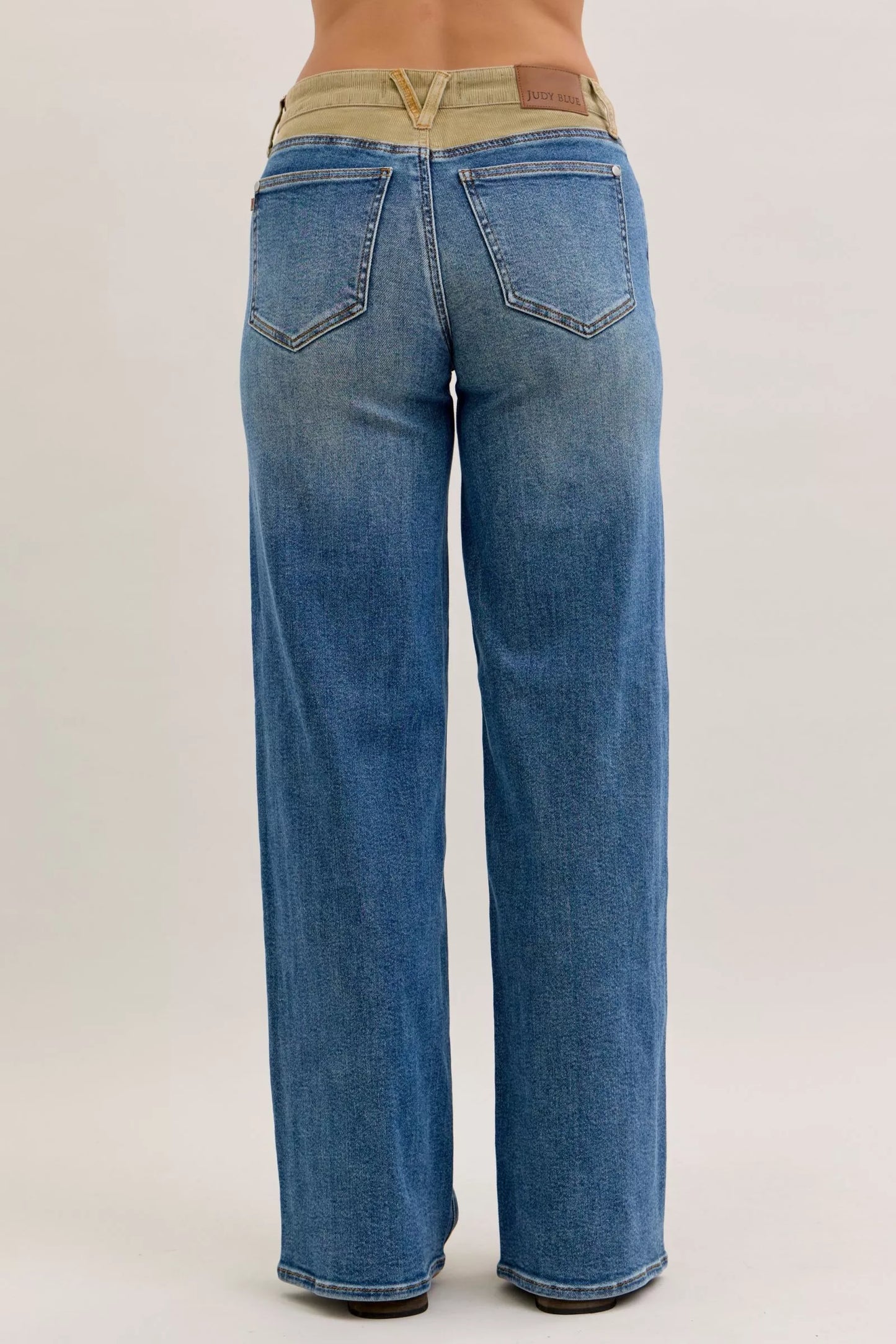 Hazel Blues® |  Judy Blue MR Column Straight Jeans with Corduroy Waist