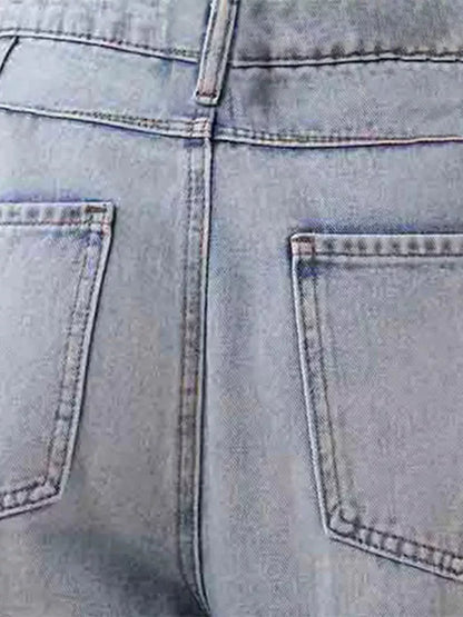 Hazel Blues® |  Distressed Wide Leg Jeans