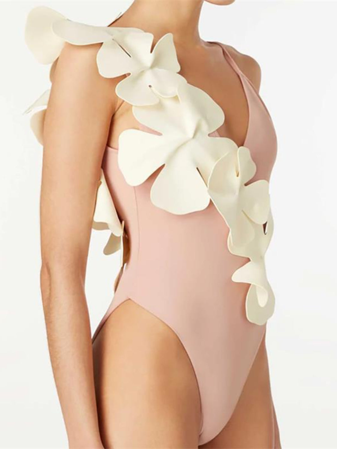 Hazel Blues® | Contrast Flower Spaghetti Strap One-Piece Swimwear