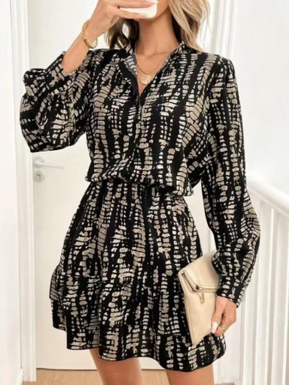 Hazel Blues® |  Ruffled Hem Long Sleeve Mini Dress