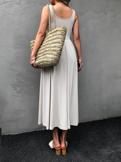 Hazel Blues® |  Sleeveless Midi Dress with Gathered Waist
