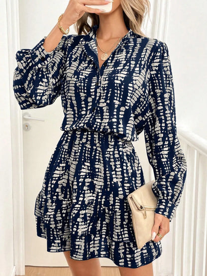 Hazel Blues® |  Ruffled Hem Long Sleeve Mini Dress