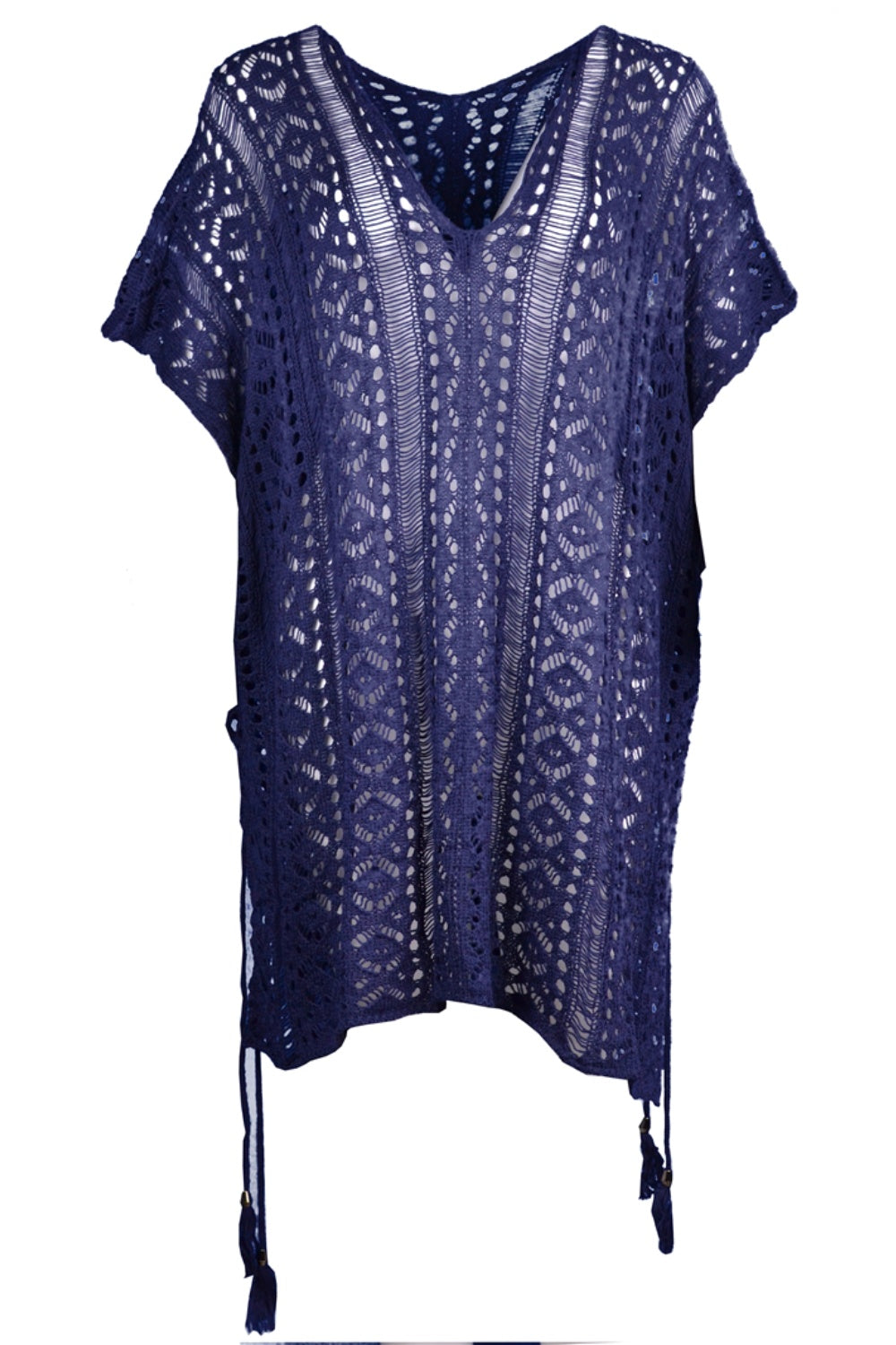Hazel Blues® | Cutout V-Neck Cover-Up with Tassel