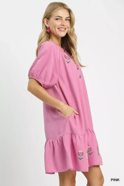 Hazel Blues® |  Umgee Embroidered Floral Babydoll Dress
