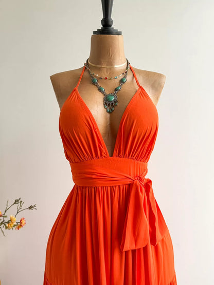 Hazel Blues® |  Halter Neck Tiered Dress