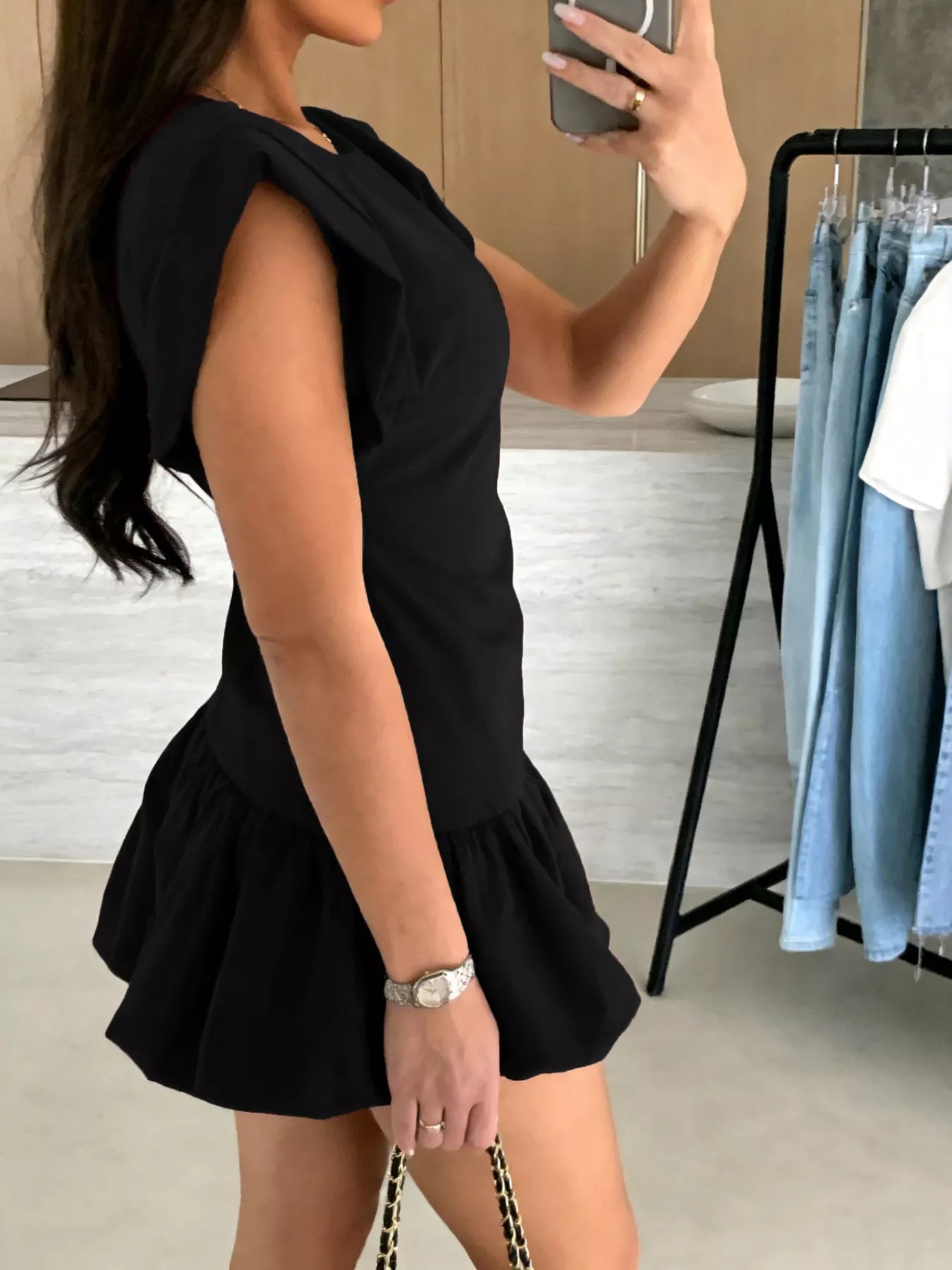 Hazel Blues® |  Ruffle Hem Mini Dress