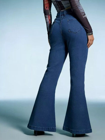 Hazel Blues® |  Bow-Tie High-Waisted Flare Jeans