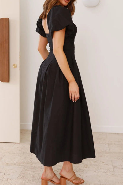 Hazel Blues® |  Sweetheart Neck Puff Sleeve Dress