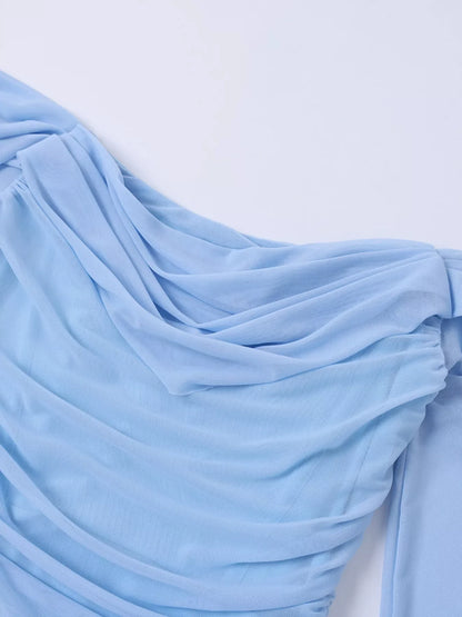 Hazel Blues® |  Off-Shoulder Ruched Mermaid Maxi Dress