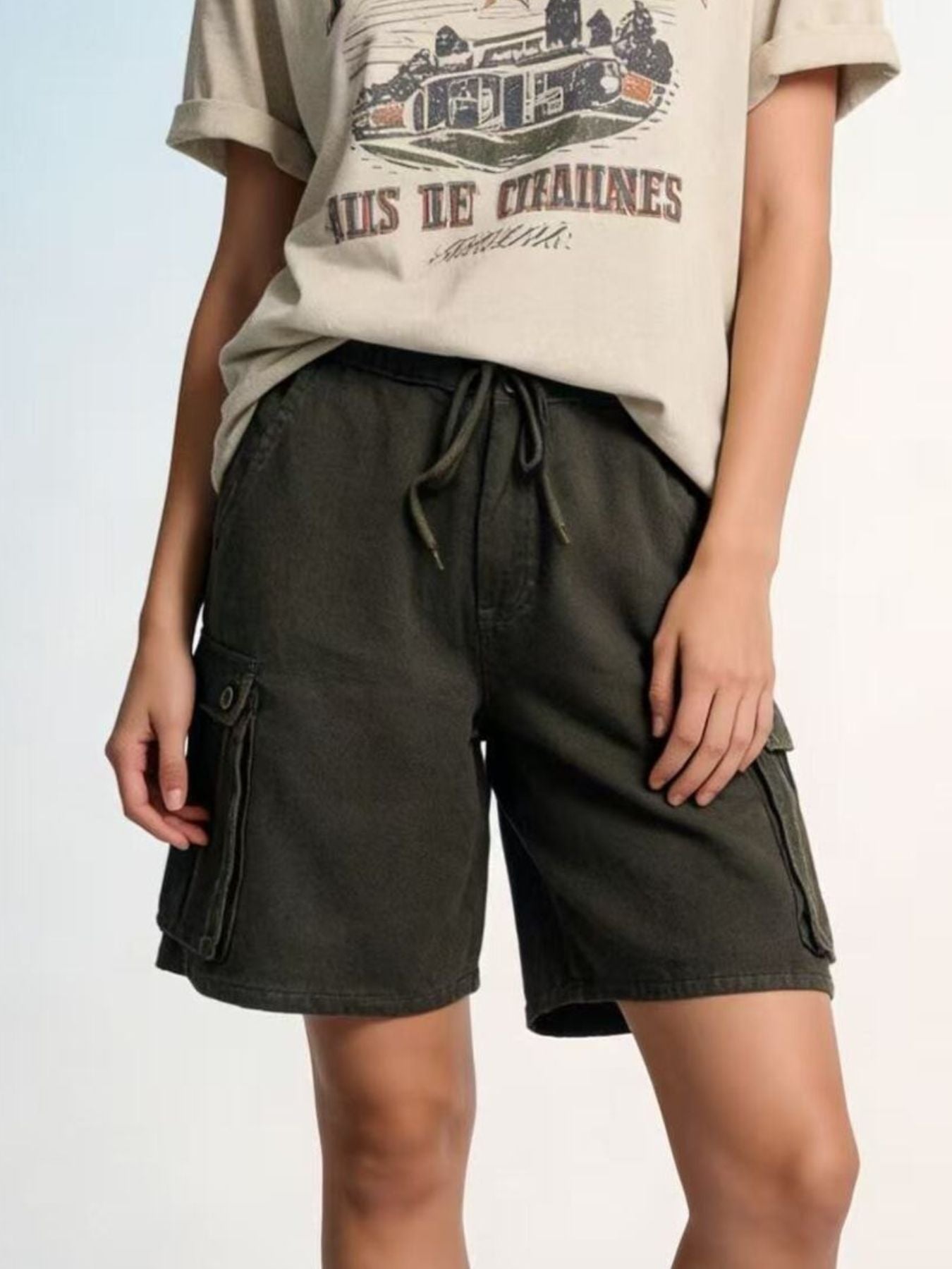 Hazel Blues® |  Cargo Shorts with Drawstring