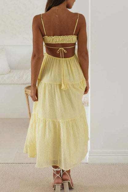 Hazel Blues® |  Cutout Square Neck Midi Cami Dress