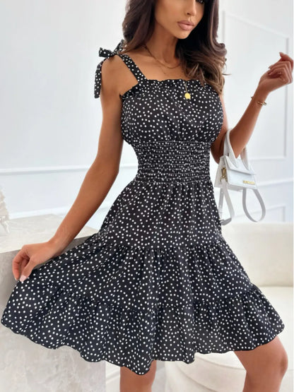 Hazel Blues® |  Polka Dot Square Neck Mini Cami Dress