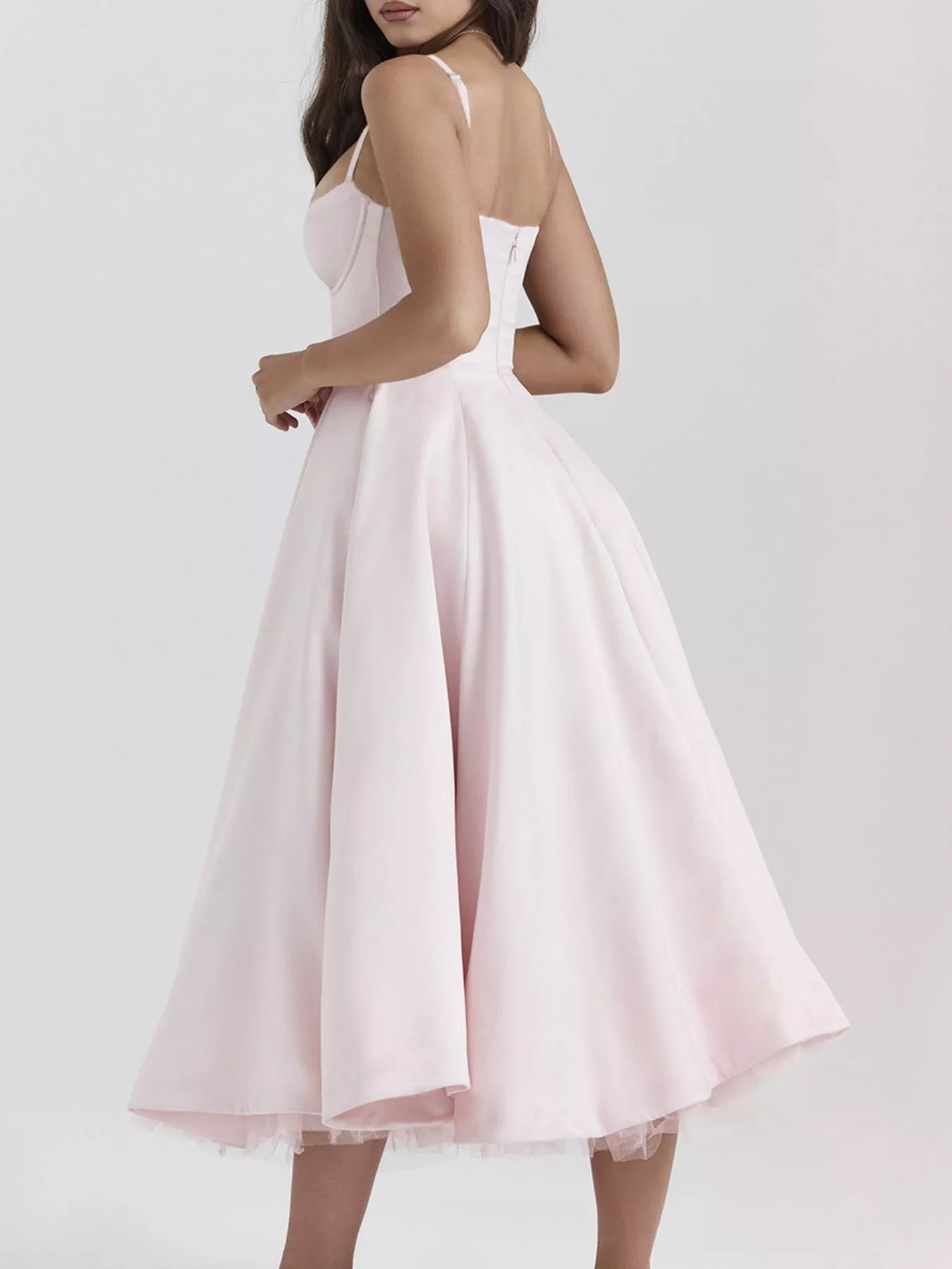 Hazel Blues® |  Sweetheart Neck A-Line Midi Dress