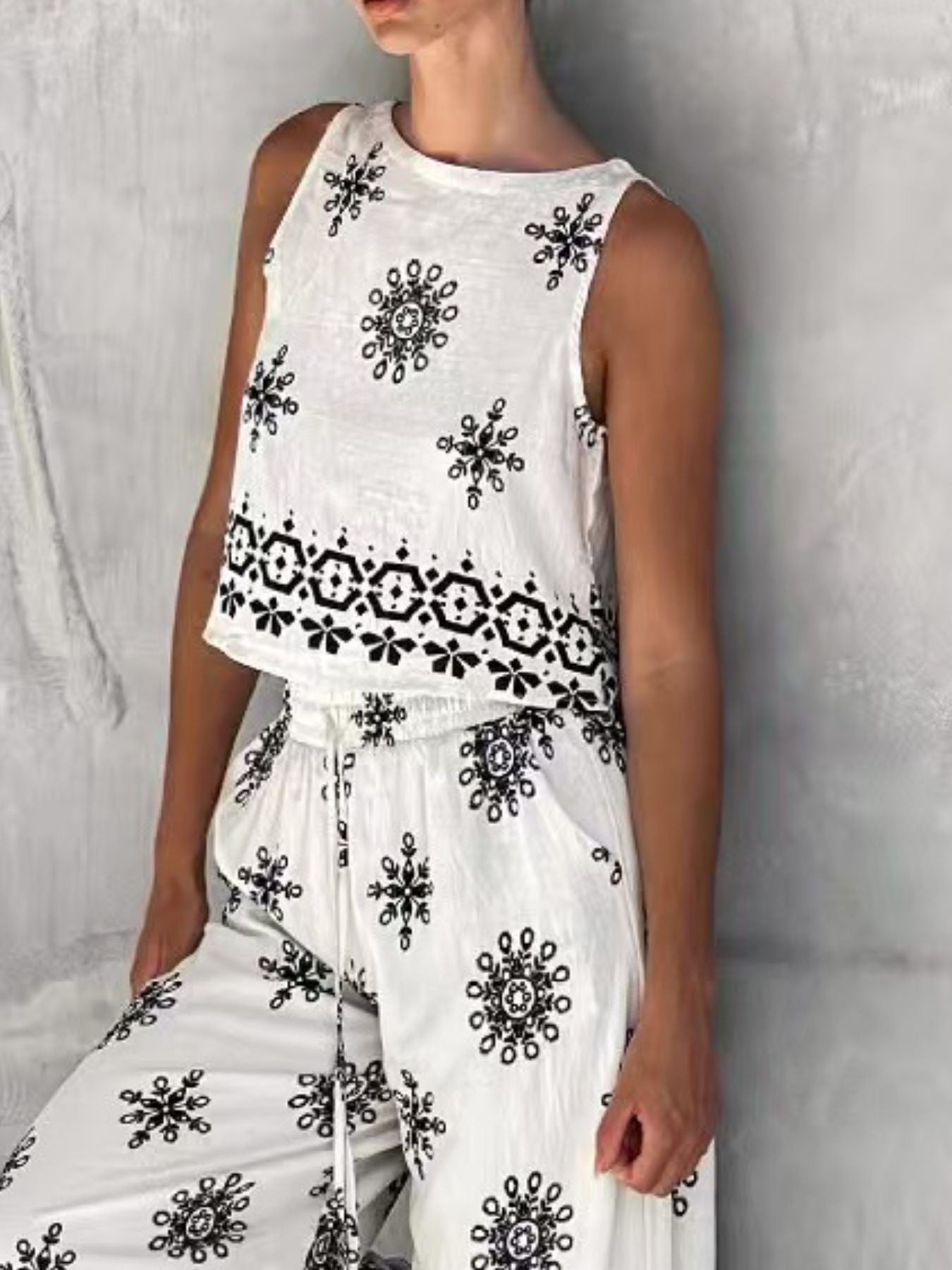 Hazel Blues® |  Sleeveless Top and Wide Leg Pants Set