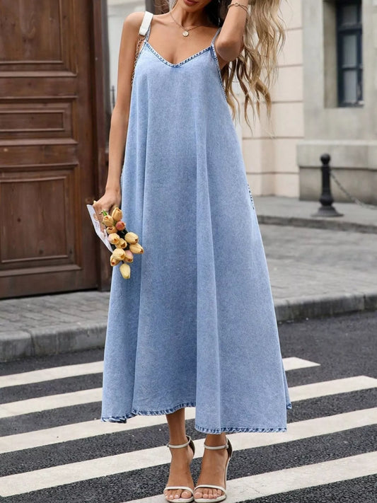 Hazel Blues® |  V-Neck Denim Cami Dress