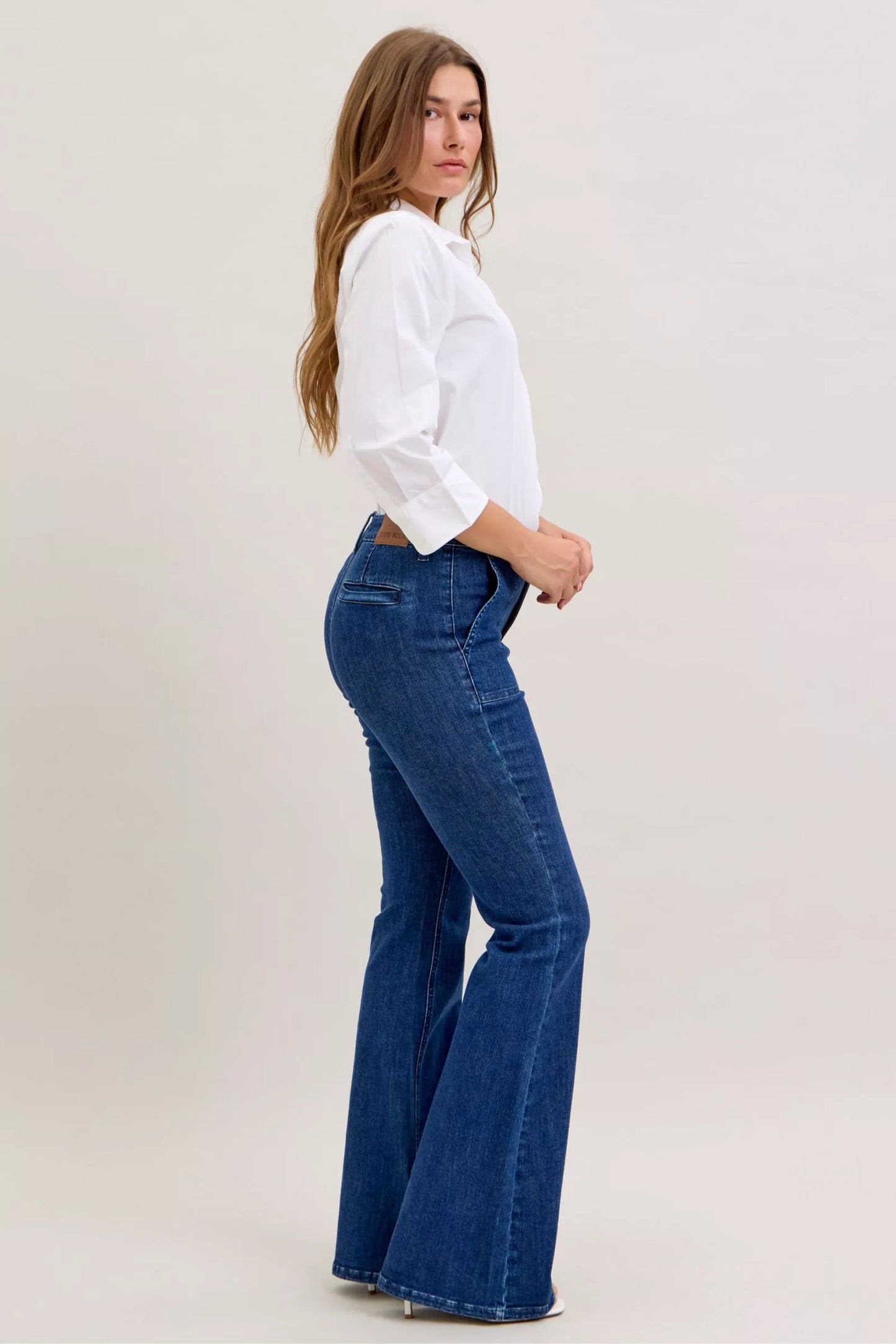 Hazel Blues® |  Judy Blue High Waist Flare Jeans with Front Patch Pockets