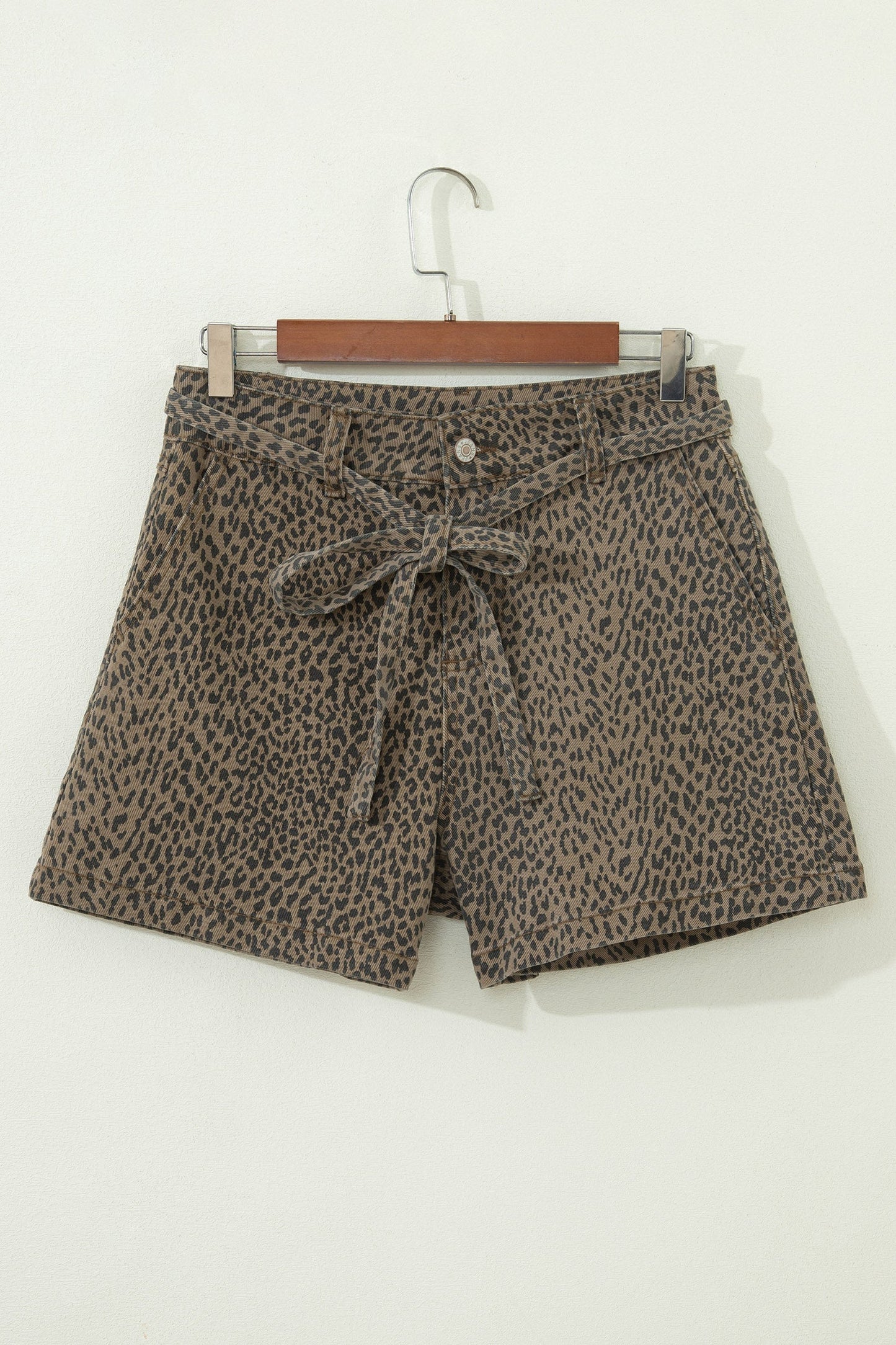 Hazel Blues® |  Wild Side Shorts | Leopard Denim Shorts