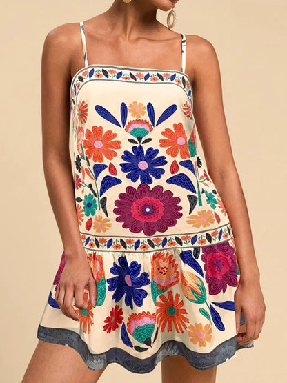 Hazel Blues® |  Floral Print Sleeveless Mini Dress