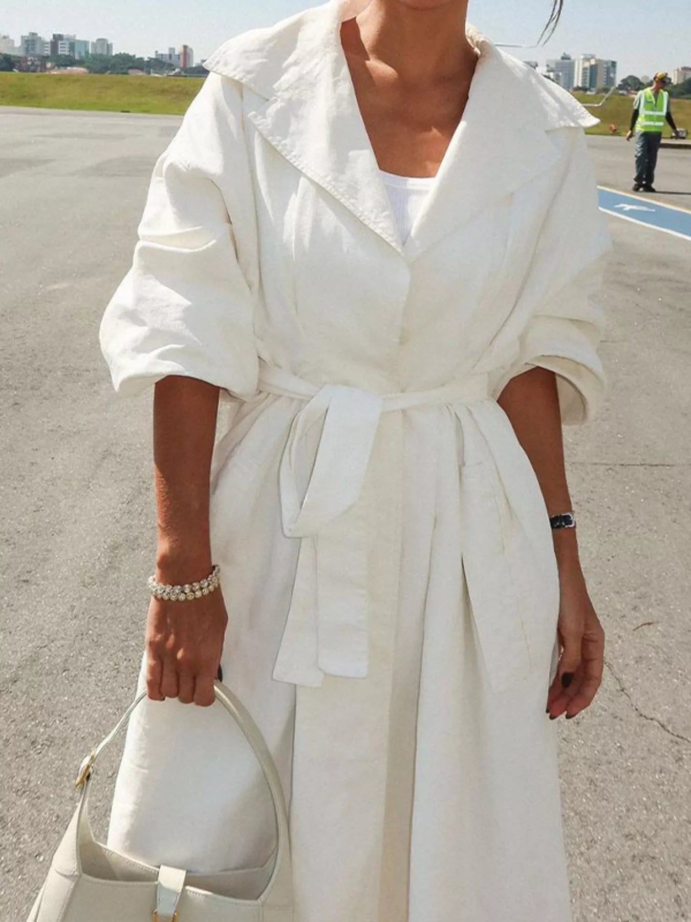 Hazel Blues® |  Tie Waist Midi Shirt Dress