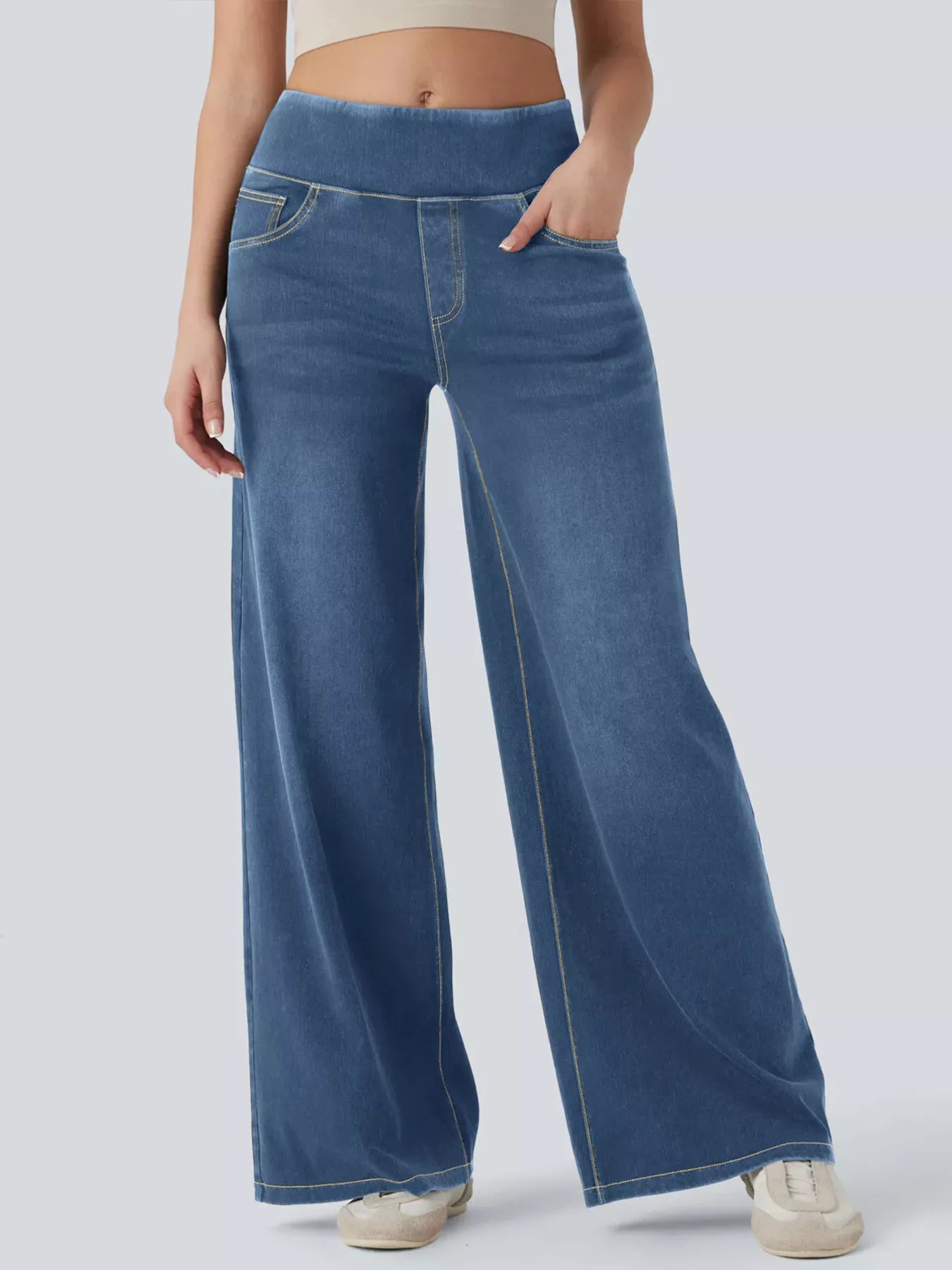 Hazel Blues® |  High-Waisted Wide Leg Jeans