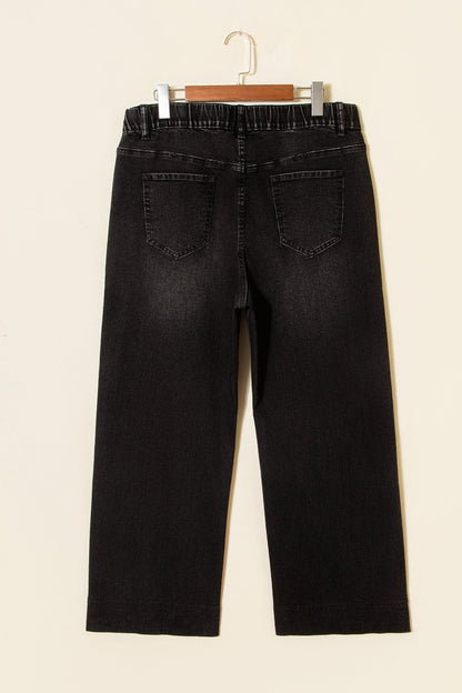 Hazel Blues® | Blue Acid Wash Contrast Lace-up Jeans