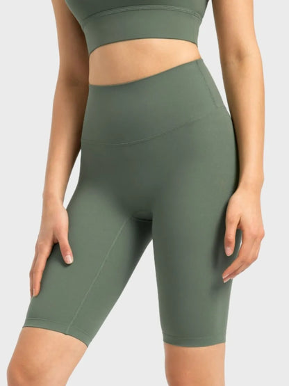 Hazel Blues® |  Millennia High Rise Wide Waistband Active Shorts