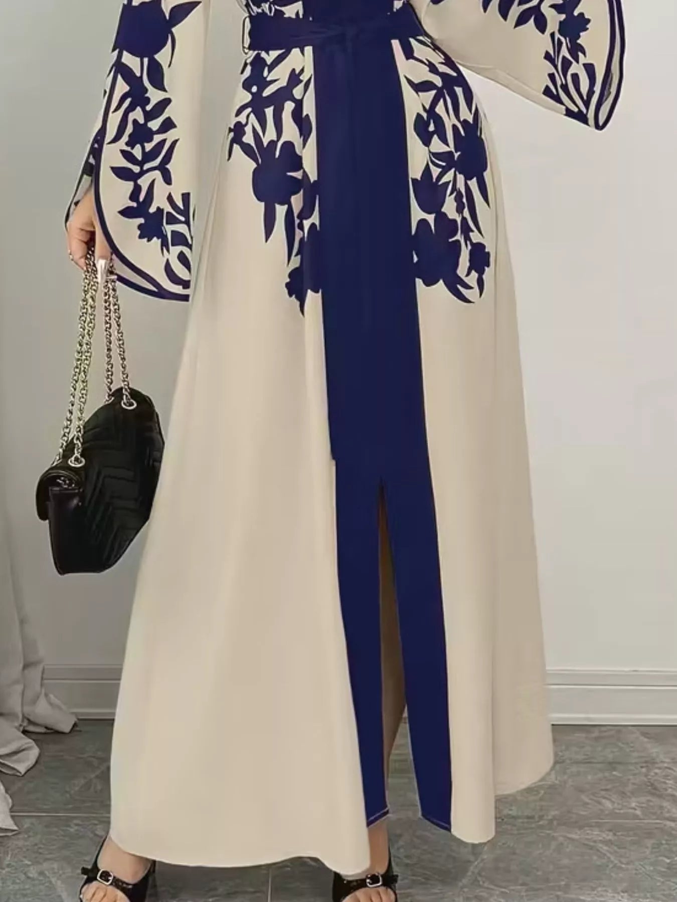 Hazel Blues® |  Printed Tie Waist Maxi Dress