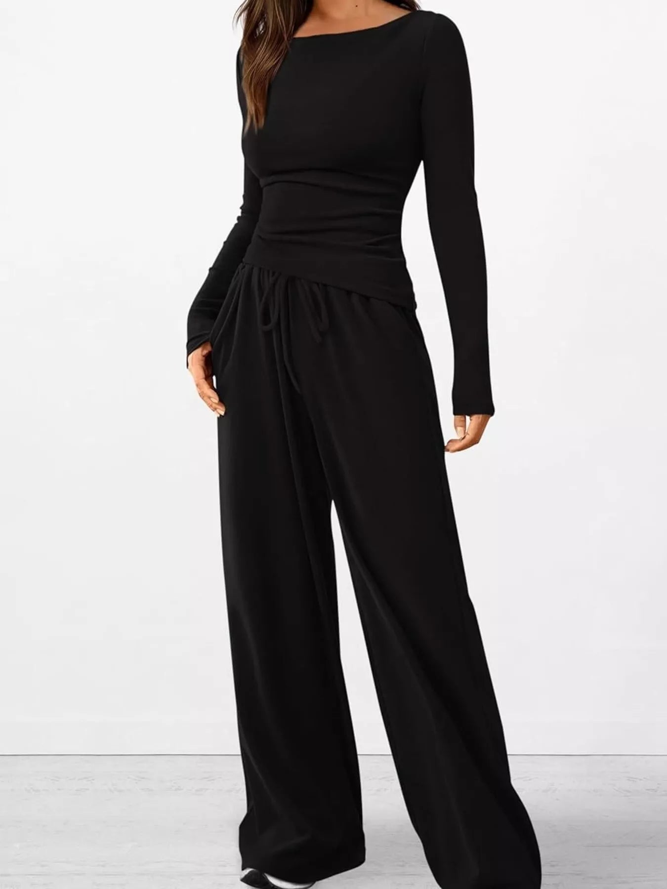 Hazel Blues® |  Long Sleeve Top and Wide Leg Pants Set
