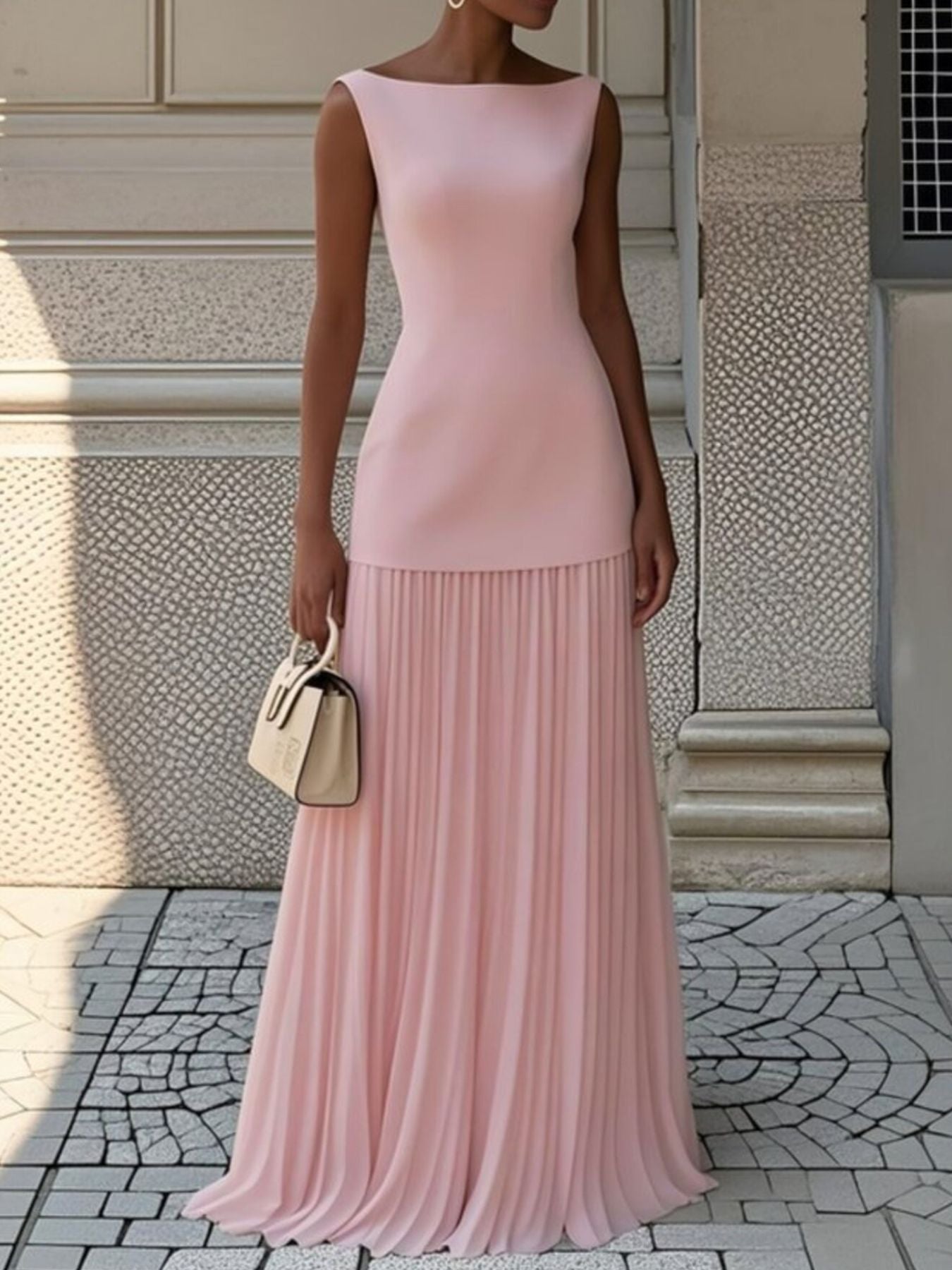 Hazel Blues® | Sleeveless Top and Pleated Maxi Skirt Set