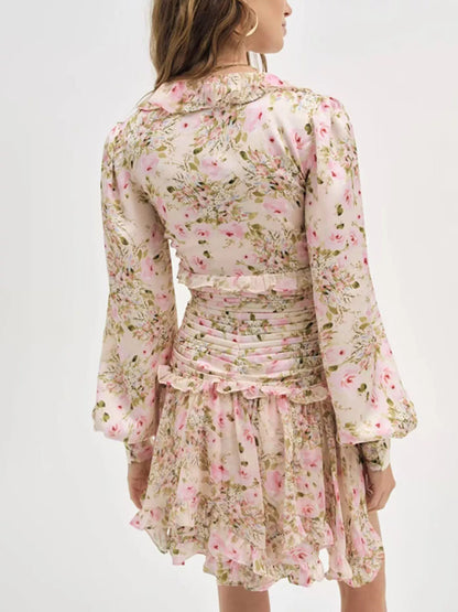 Hazel Blues® |  Floral Print Ruffle Mini Dress