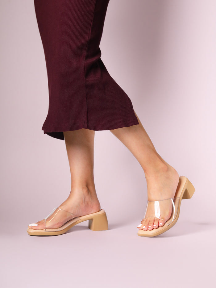 Fern Beige Block Heels