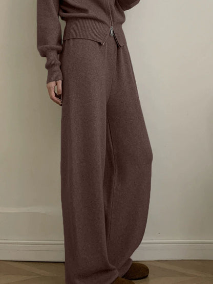 Hazel Blues® |  Zip Up Outerwear and Wide Leg Pants Set