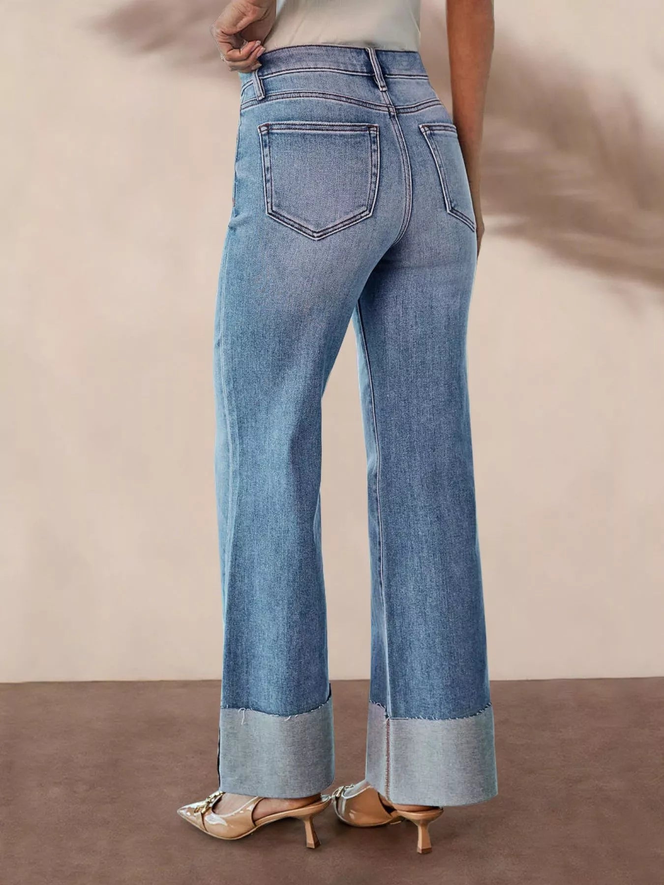 Hazel Blues® |  Distressed High-Waisted Flare Jeans