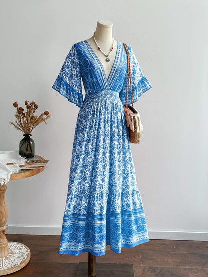Hazel Blues® |  Floral Print Flounce Sleeve Dress