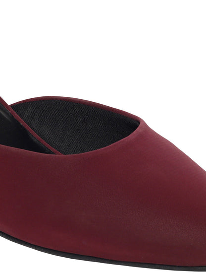 Fiora Maroon Block Heels