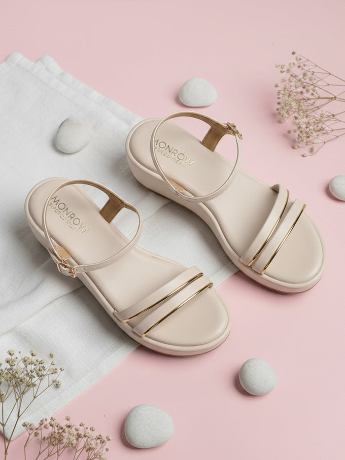 Fliora Cream Wedge Heels