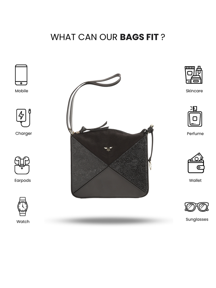 Fortune Teller Black Sling Bag
