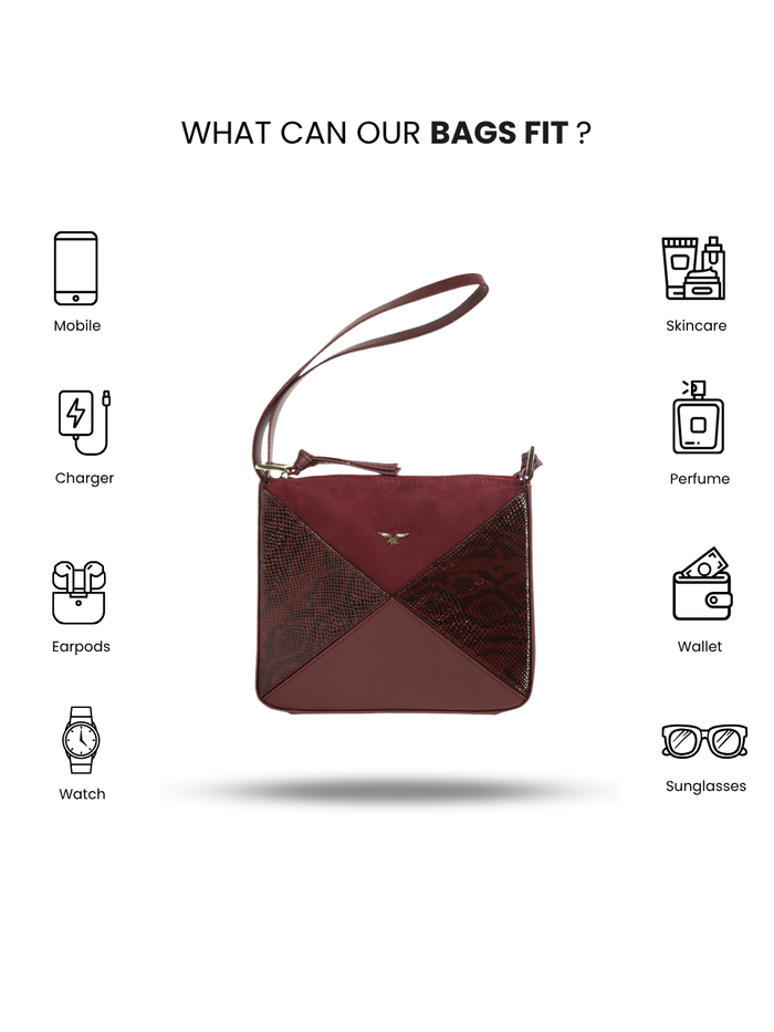 Fortune Teller Maroon Sling Bag