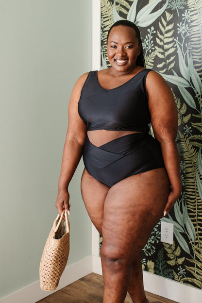 Hazel Blues® | Come Sail Away Swim Top In Black
