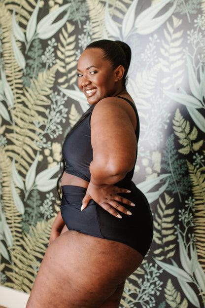 Hazel Blues® | Come Sail Away Swim Top In Black