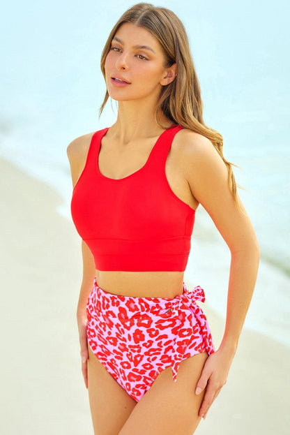 Hazel Blues® | Two-Tone Tied Two-Piece Swimsuit